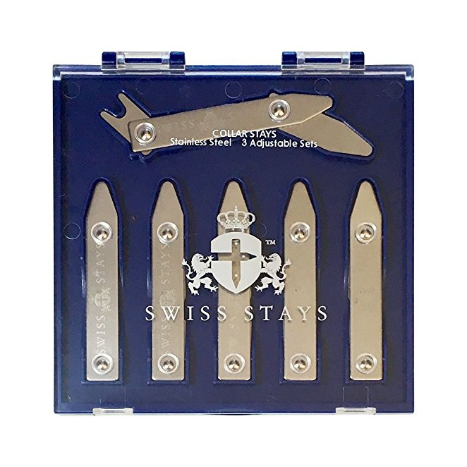 3 Pairs Adjustable Stainless Steel Collar Stays