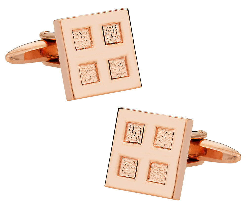4 Square Rose Gold Cufflinks