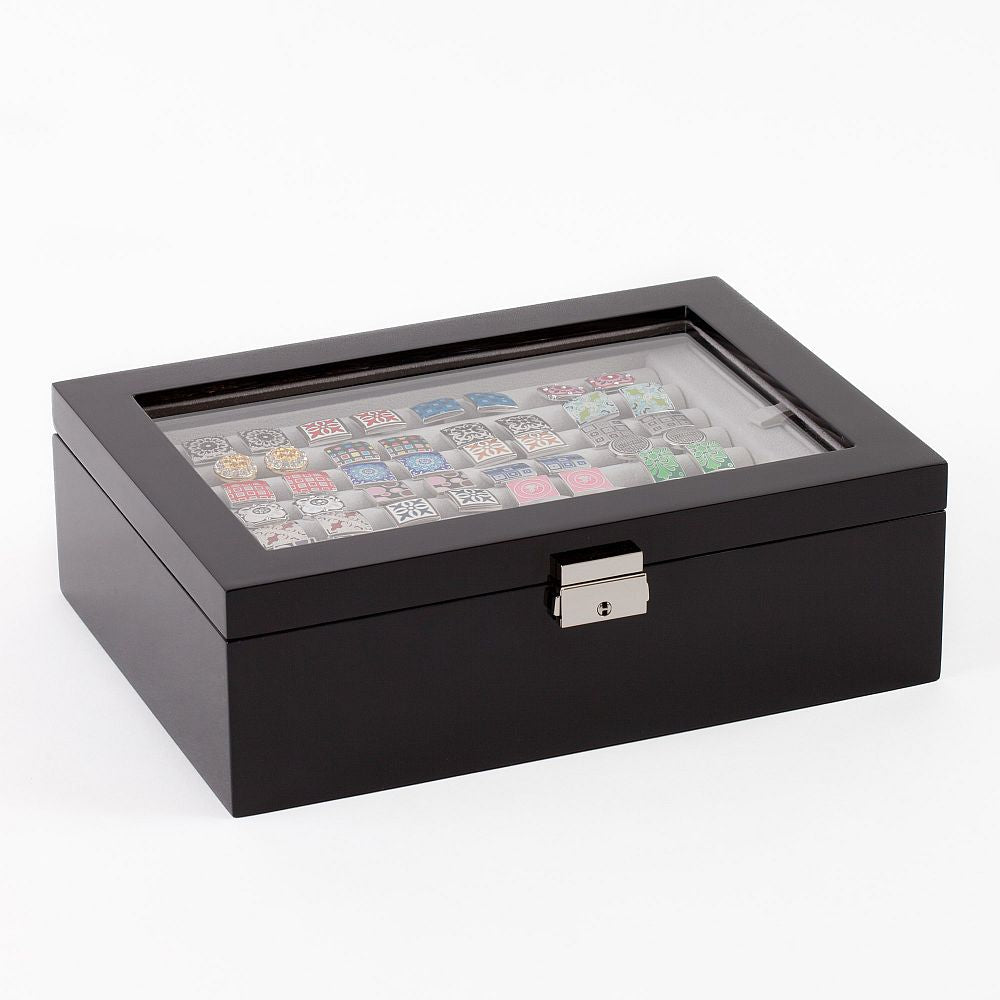 Cufflinks Storage Case Black Double Layer (72 pair capacity)