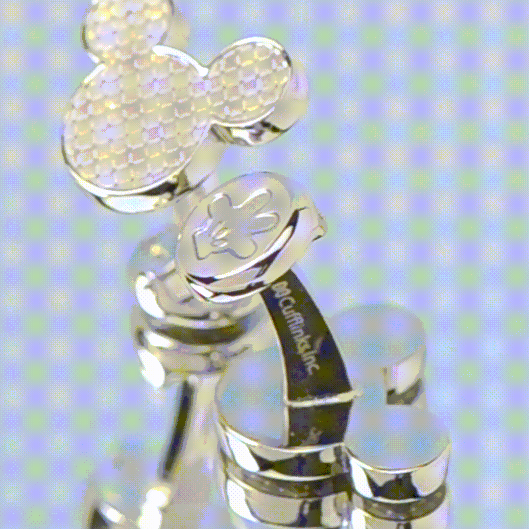 Mickey Mouse Silhouette Basket Weave Cufflinks