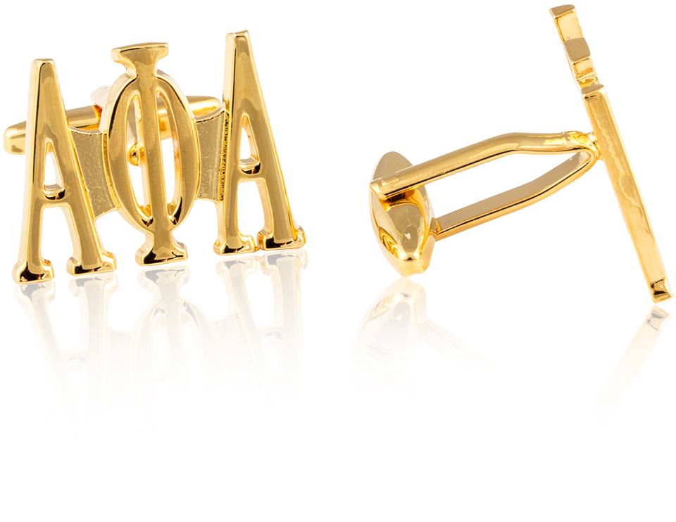 Alpha Phi Alpha Fraternity Cufflinks in Gold