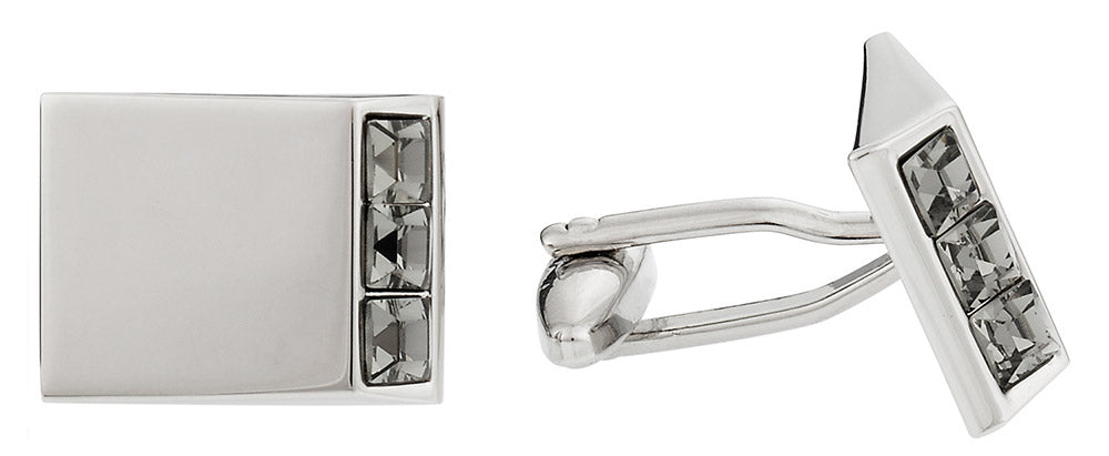 Angled Crystal Cufflinks