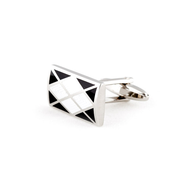 Argyle Cufflinks in Black White