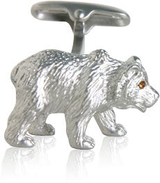 Bear Cufflinks with Swarovski Eyes