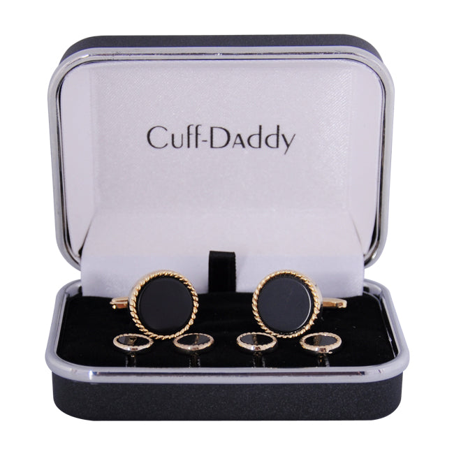 Black Gold Tux Cufflinks and Studs Set