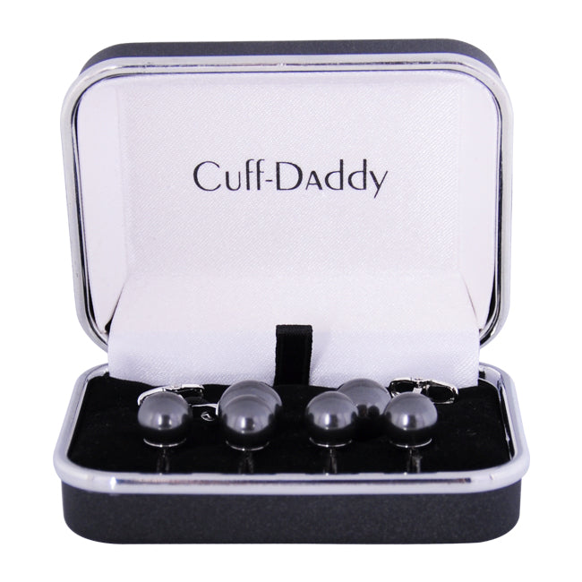 Black Swarovski Pearl Formal Set Cufflinks & Studs