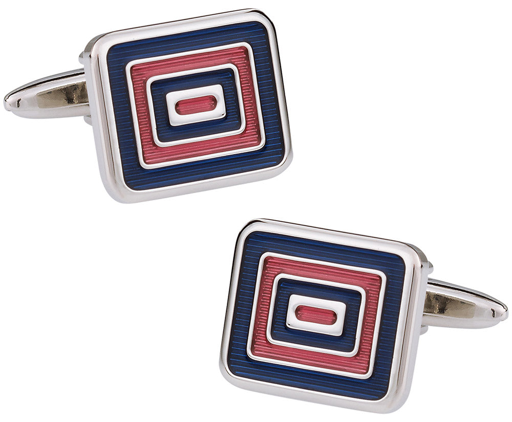 Blue & Red Enamel Cufflinks