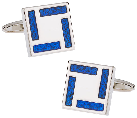 Blue Square Enamel Cufflinks