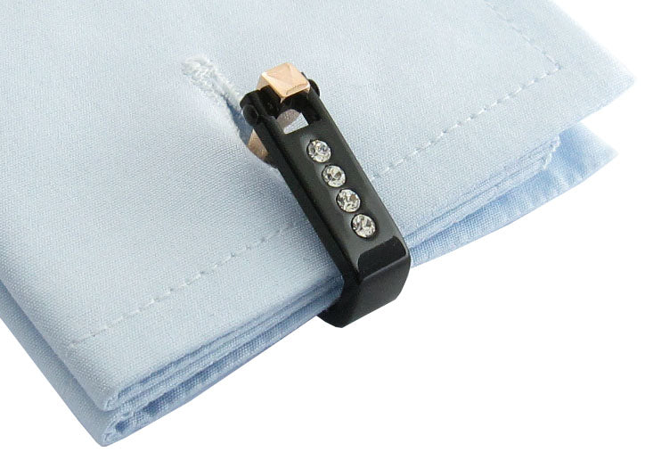 Crystal Cufflinks Black