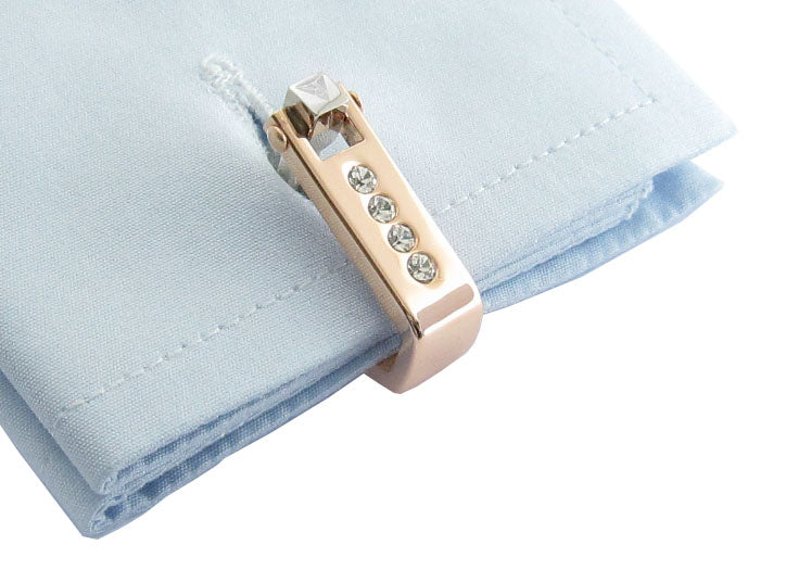 Crystal Cufflinks Rose Gold