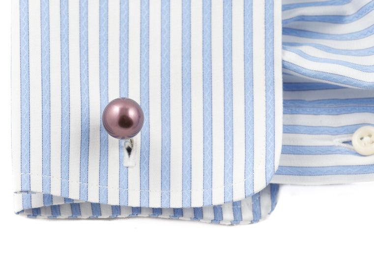 Eggplant Swarovski Pearl Formal Set Cufflinks & Studs