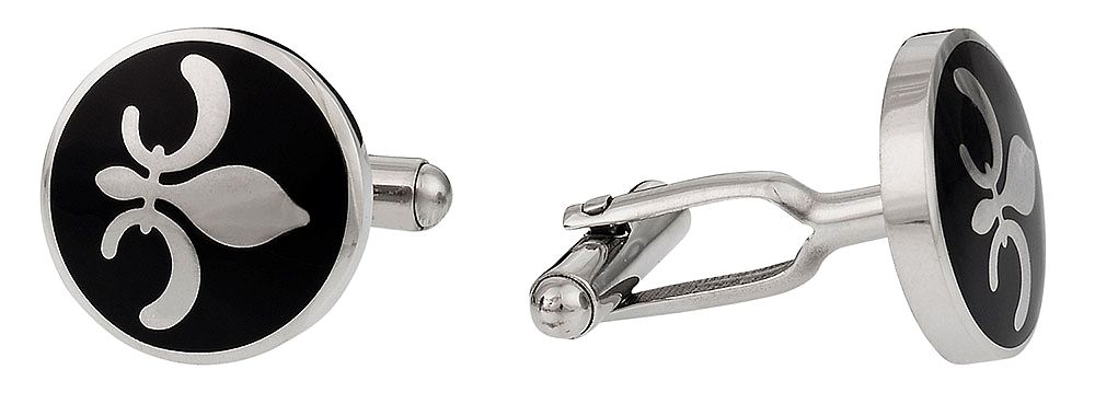 Fleur De Lis Cufflinks in Stainless Steel