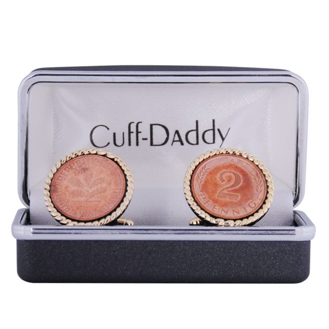 German 2 Pfennig Coin Cufflinks