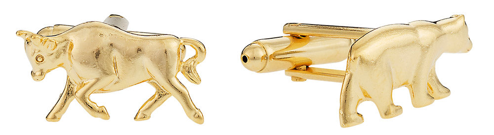 Gold Bull & Bear Cufflinks