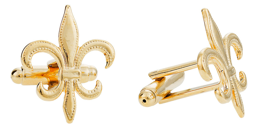 Gold Fleur De Lis Cufflinks
