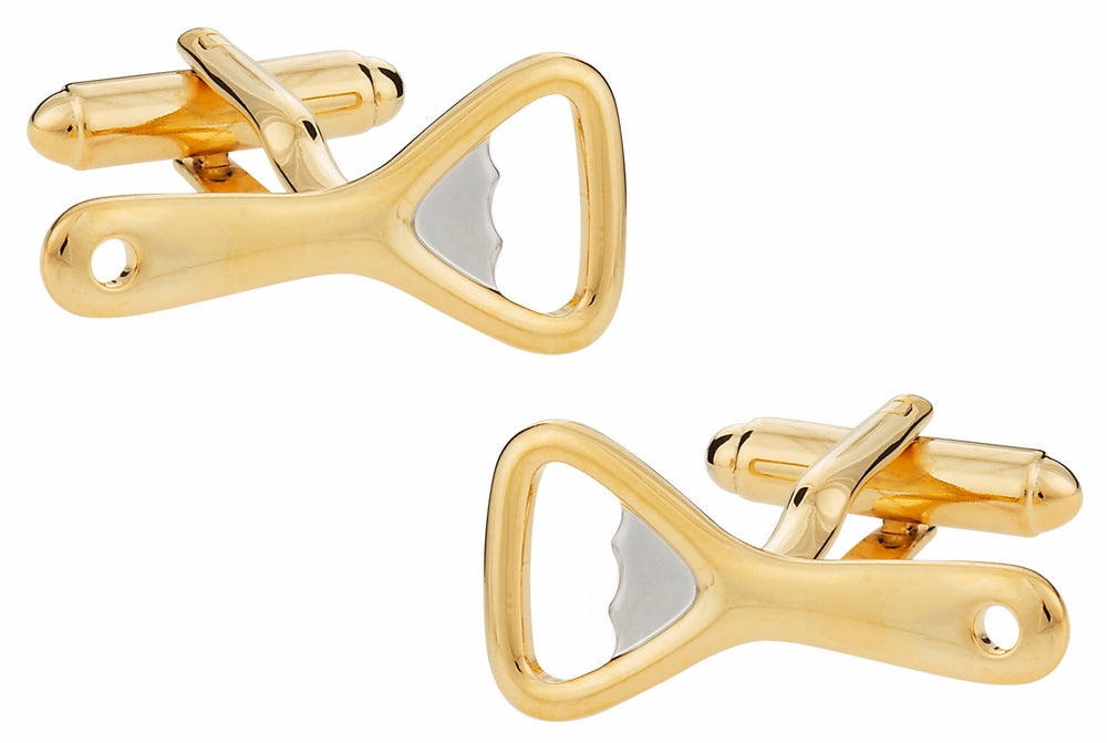 Gold Silver Bottle Opener Cufflinks