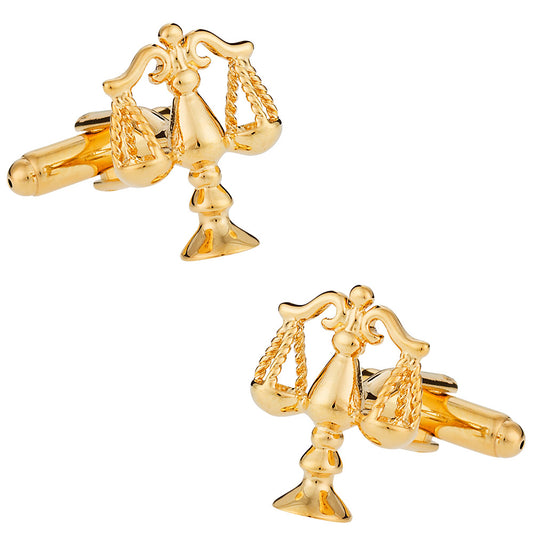 Gold Tone Scales of Justice Cufflinks