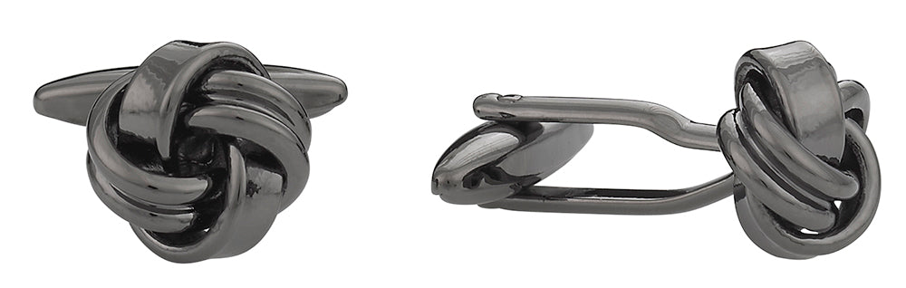 Men's Gun Metal Knot Cufflinks