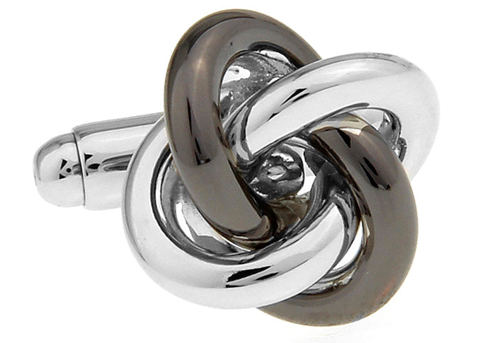 Gunmetal Silver Knot Cufflinks