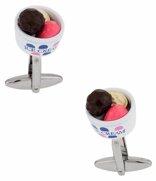 Ice Cream Cufflinks in a Bowl