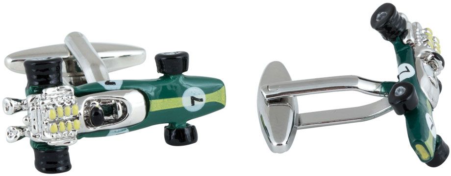 Indy Racecar Cufflinks in Green