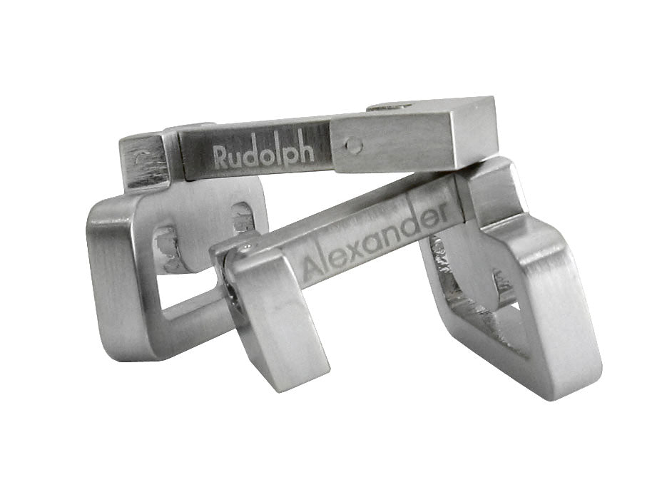 Innovative Brushed Silver Cufflinks
