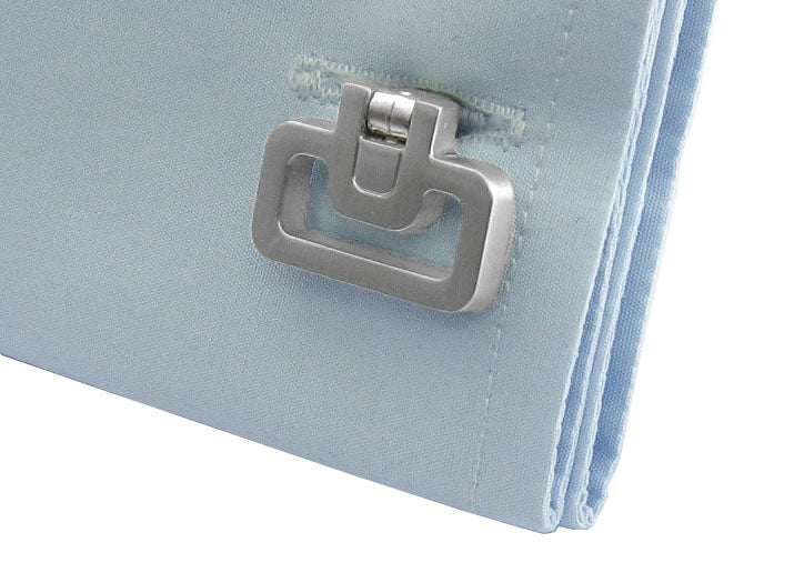 Innovative Brushed Silver Cufflinks