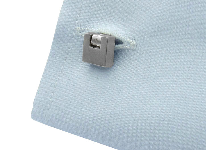 Innovative Brushed Silver Cufflinks