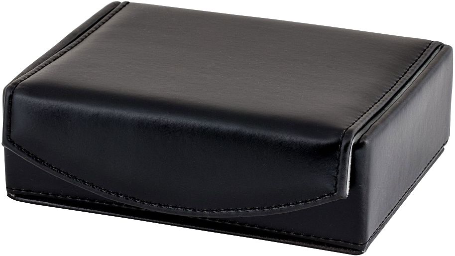 Leather Travel Cufflinks Box with 2 Pairs Metal Collar Stays