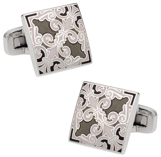 Monochromatic Fleur Di Lis Cufflinks