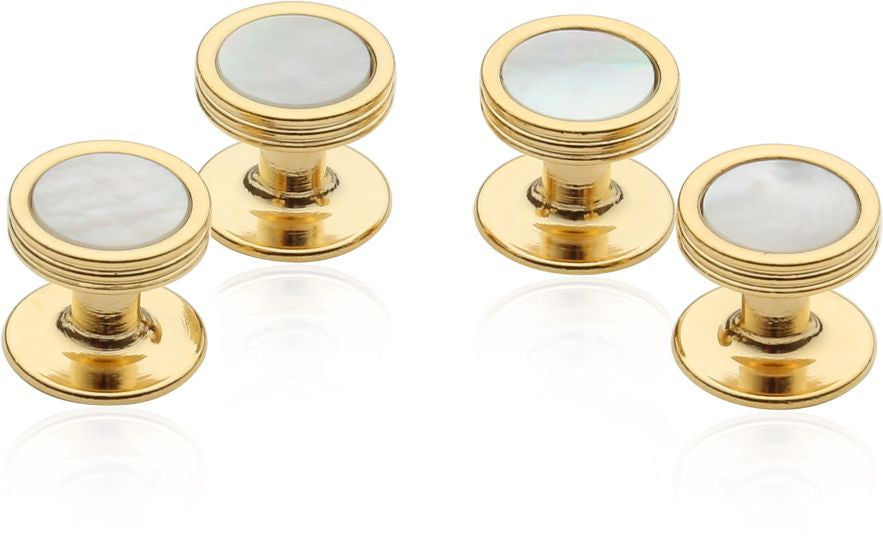 Mother of Pearl Studs in Gold Tone