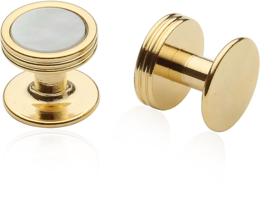 Mother of Pearl Studs in Gold Tone