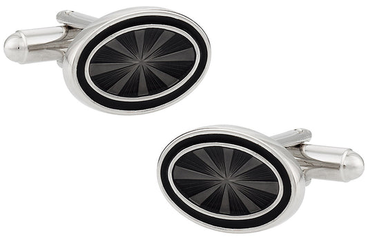 Oval Black Cufflinks