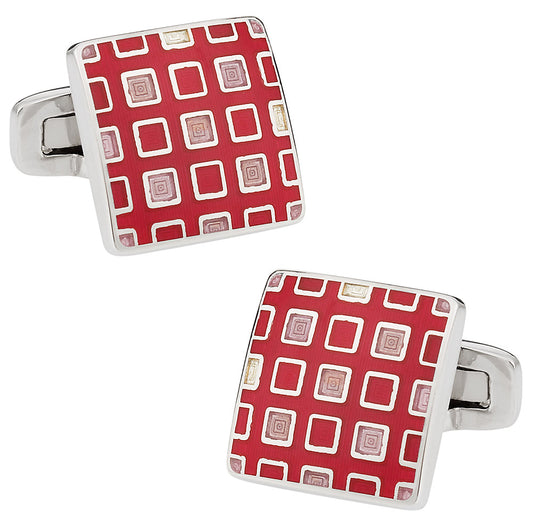Pixelated Pink & Red Cufflinks