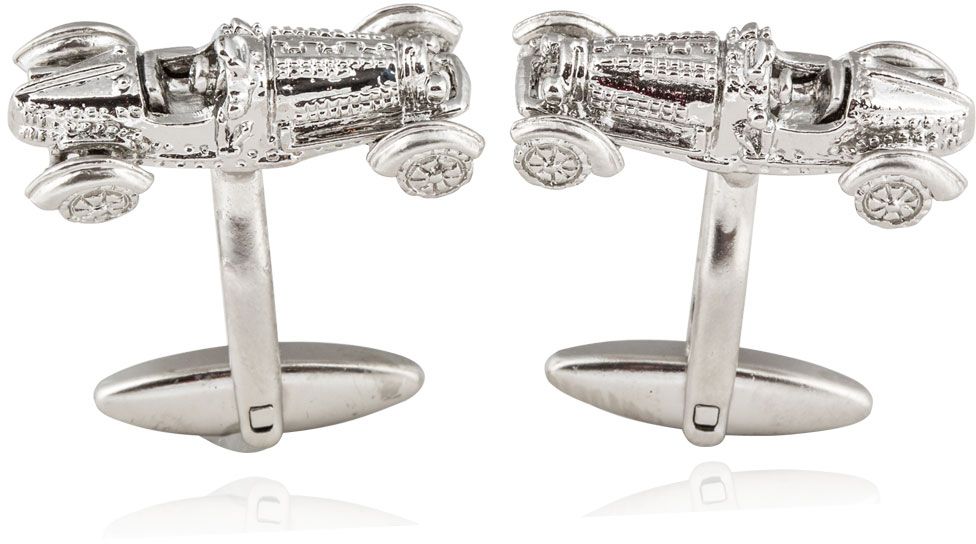 Racecar Cufflinks in Silver