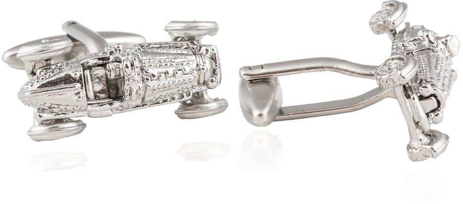 Racecar Cufflinks in Silver