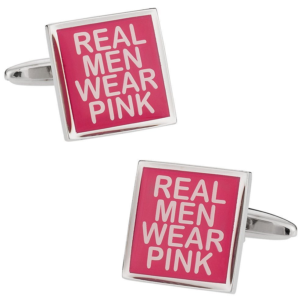 Real Men Wear Pink Breast Cancer Awareness Cufflinks