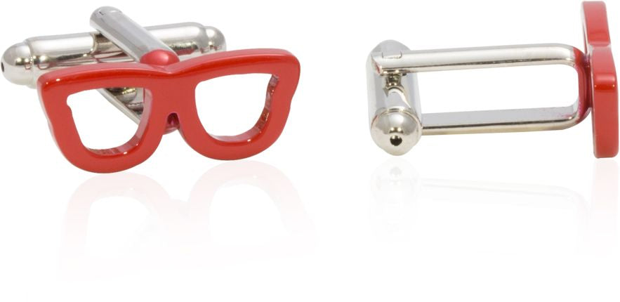Red Nerd Glass Eyeglass Cufflinks