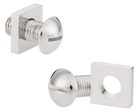 Screw and Nut Bolt Silvertone Cufflinks