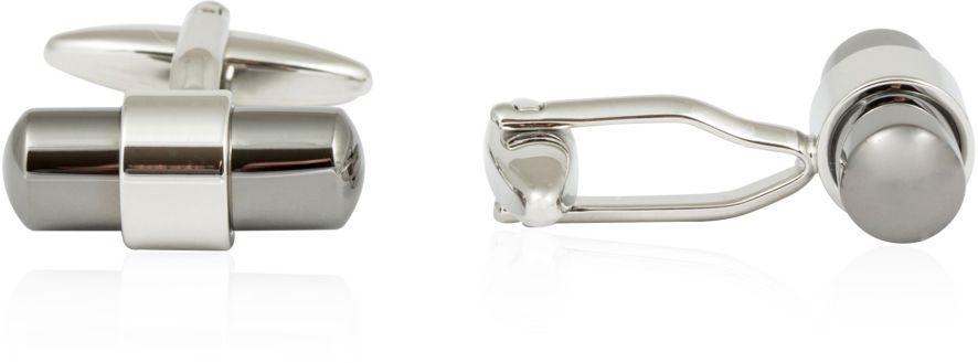 Silver Gunmetal Banded Cufflinks