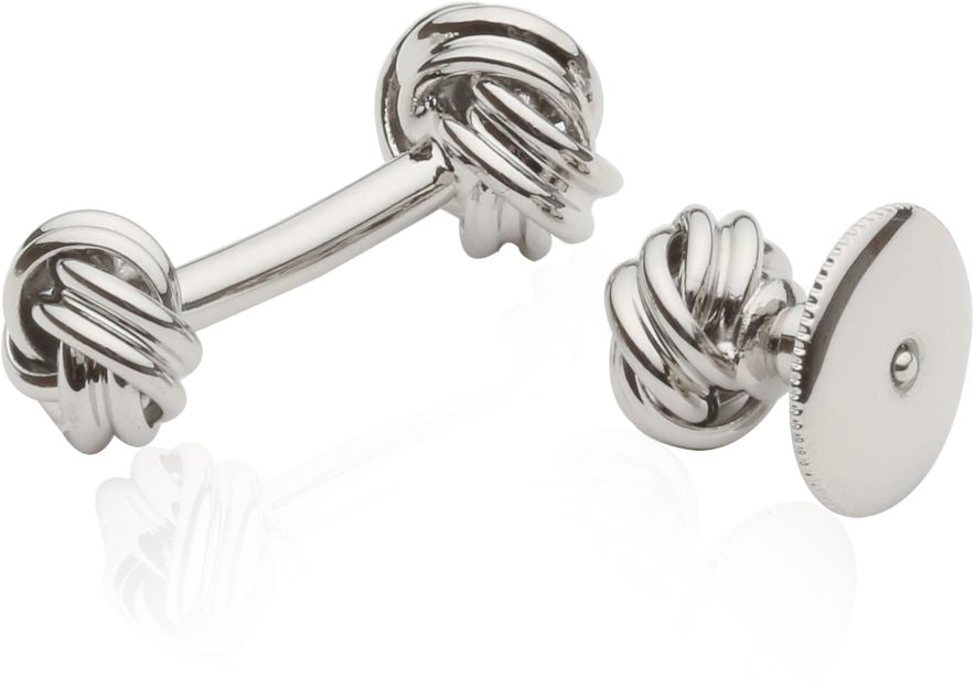 Silvertone Knot Cufflinks & Studs