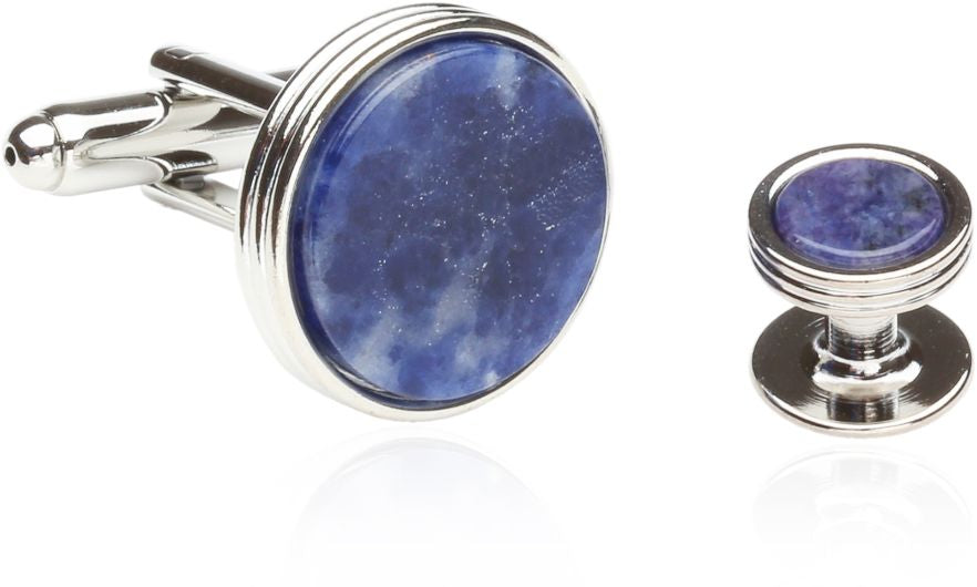 Blue Sodalite Formal Set of Cufflinks and Studs
