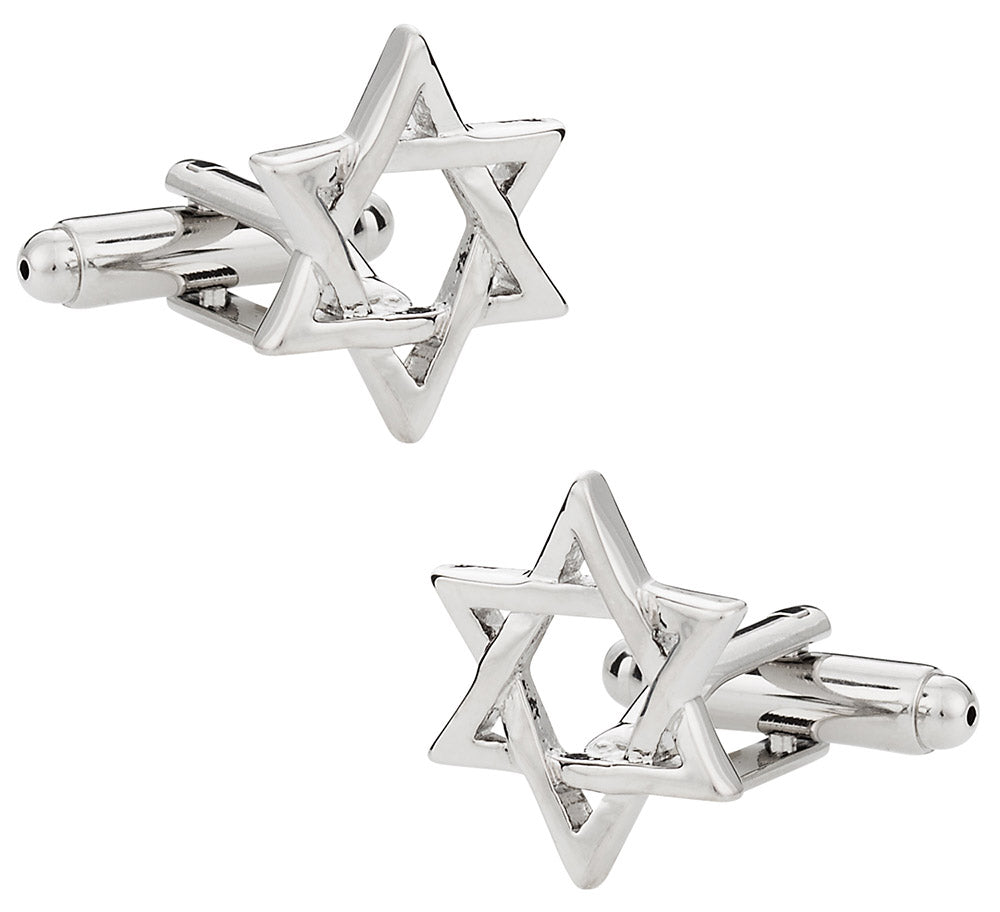 Star of David Cufflinks Silver for Chanukah