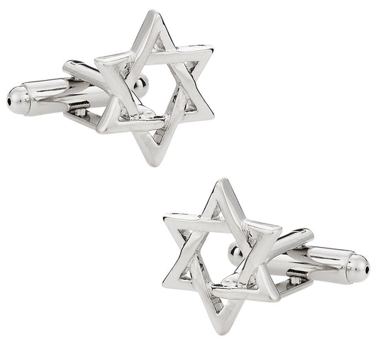 Star of David Cufflinks Silver for Chanukah