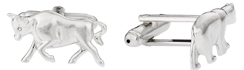 Stock Market Cuff links Bull Bear