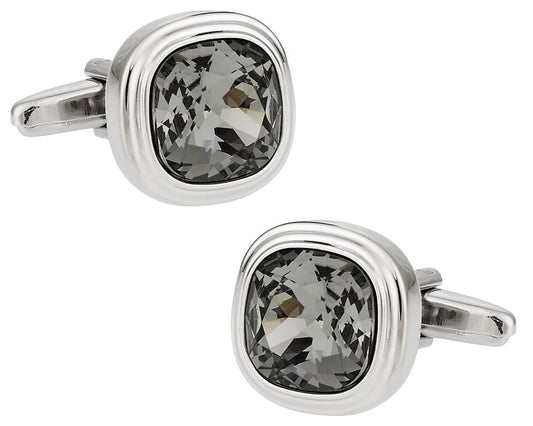 Stylish Swarovski Black Diamond Cufflinks