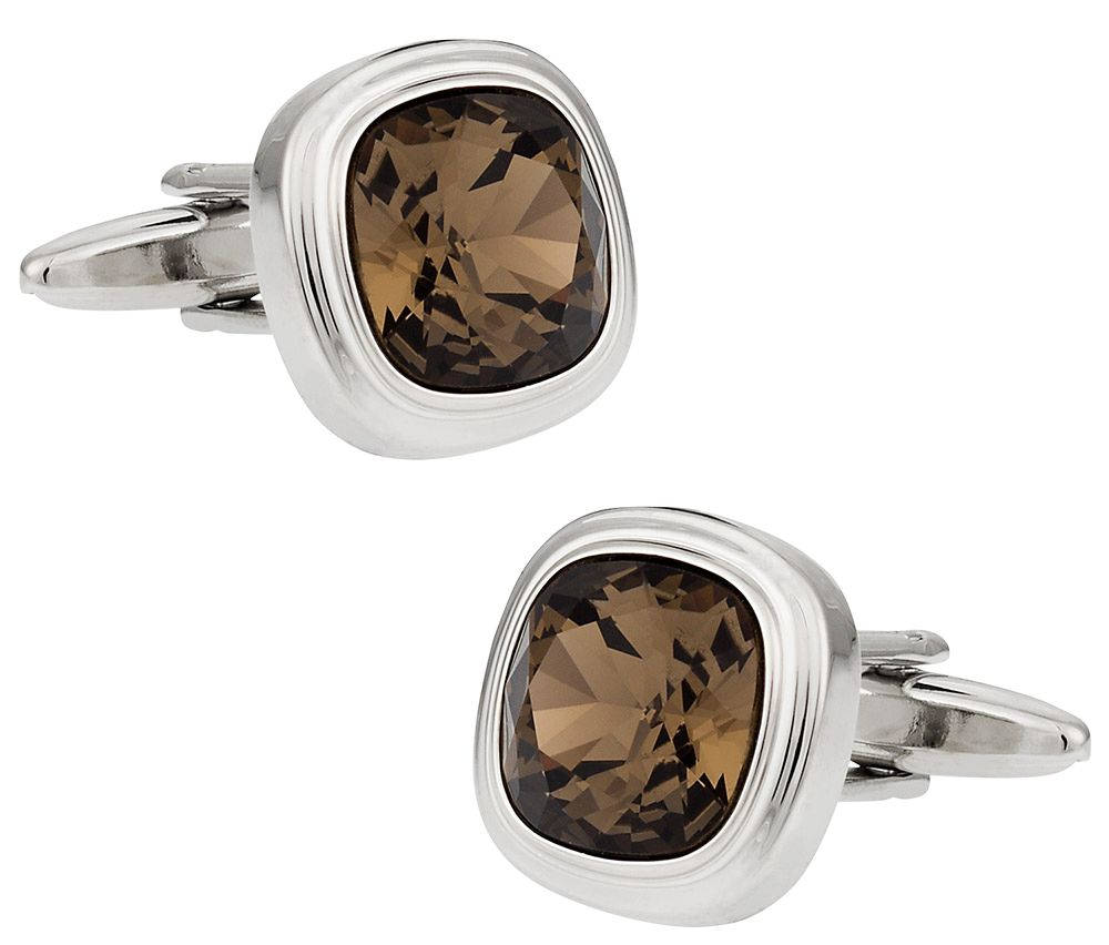 Swarovski Smoky Quartz Crystal Cufflinks