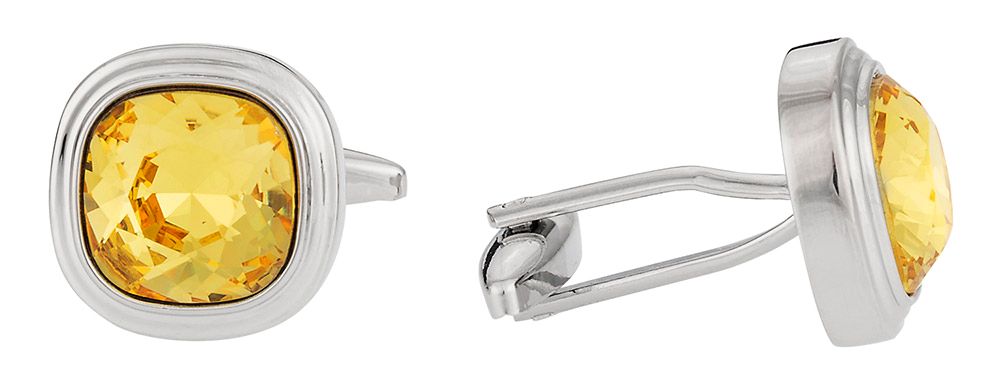 Swarovski Sunflower Yellow Crystal Cufflinks