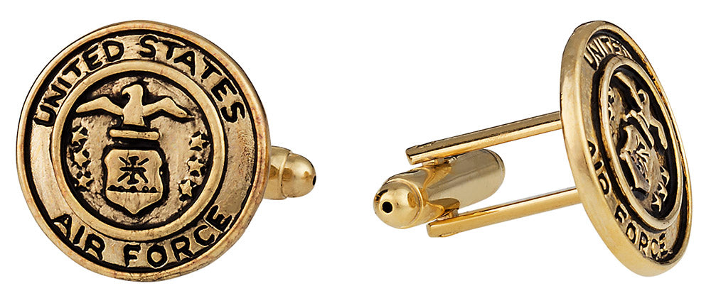 US Air Force Cufflinks Gold USAF