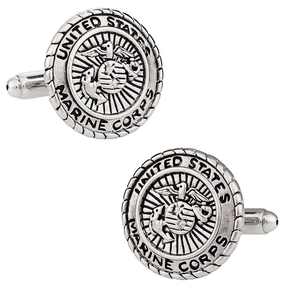 USMC Marine Corp Cufflinks Silver